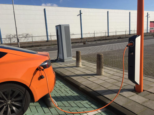 Orange charge cable and plugs fits beautifully with the orange tesla model S and orange charger