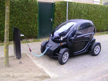 Renault Twizy charging at public charger
